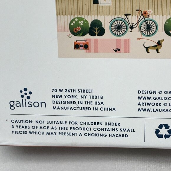 Galison Jigsaw Puzzle Beside the Sea 500 Piece 20" x 20" Boats Ocean Seaside New - Picture 3 of 5